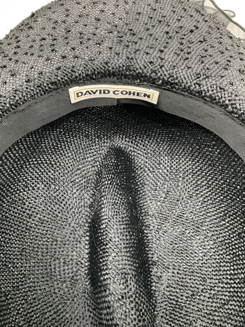 David Cohen Vintage Black textured Sun Hat with Bow - Picture 8 of 10